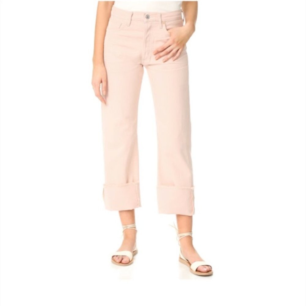 Citizens of Humanity Dusty Pink Parker High Waist Crop Cuff Jeans - Picture 2 of 11